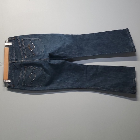 Chico's jeans women's chicos size 0 equals US size 4 blue embellished pockets - Picture 1 of 15